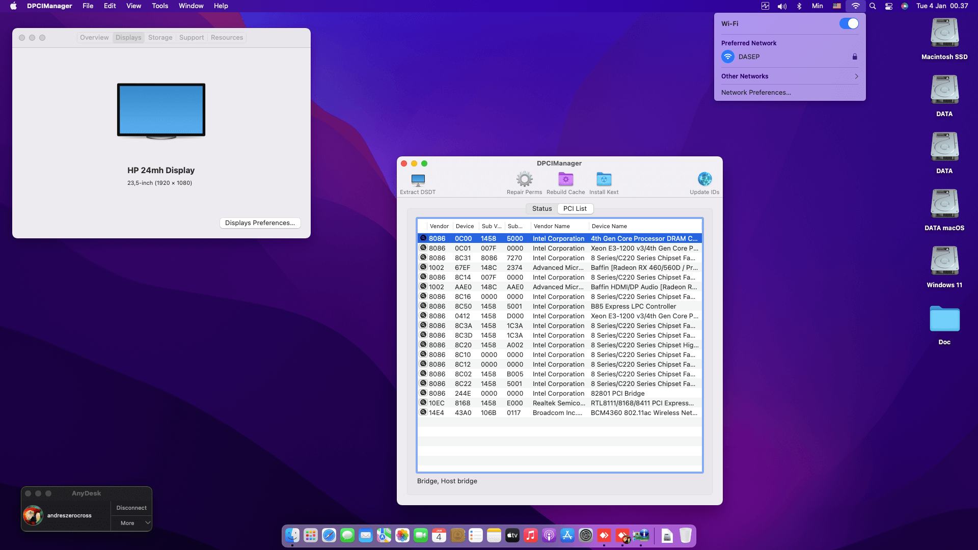 Success Hackintosh macOS Monterey 12.1 Build 21C52 in Gigabyte GA-B85-HD3 + Intel Core i5 4460 + Power Color RX 460